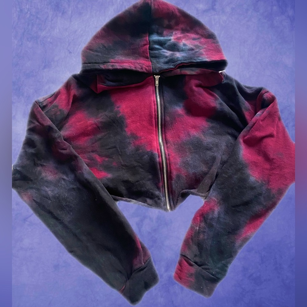 Fashion Nova Tie Dye Crop Hoodie